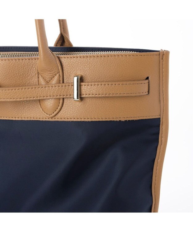 UNBILLION 【テレビ ドラマ着用アイテム】ペルケ perche / ナイロン牛革ヒネリ金具トートバッグ ネイビー