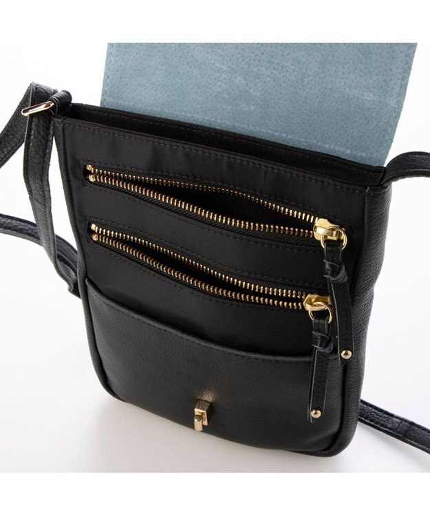 UNBILLION ペルケ perche / 7ポケットレザーポシェット ブラック