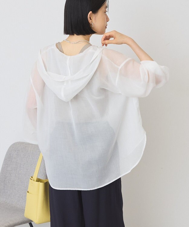 AMERICAN HOLIC シアーフーディーシャツ Off White