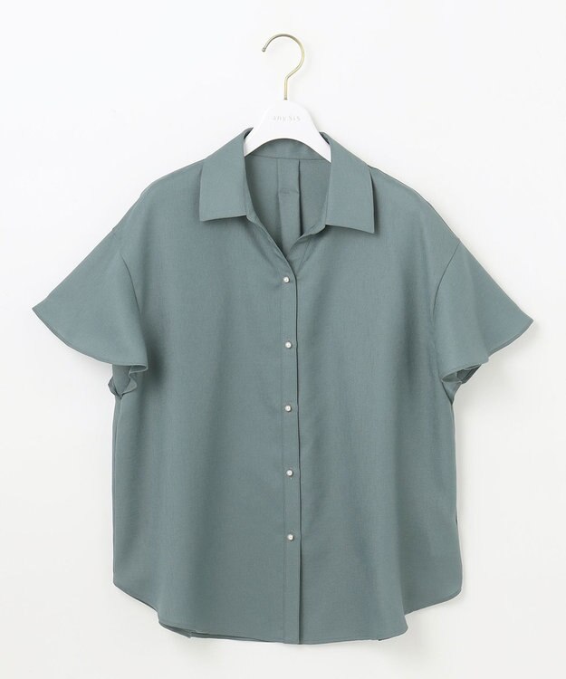 ANY SIS S 【速乾・接触冷感】スムージーポリエステル シャツ ブラウス スモーキーミント