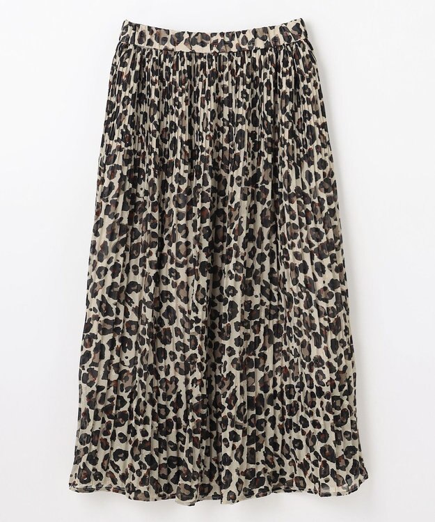 ANY 【ウエストゴム】レオパードプリーツスカート レオパード