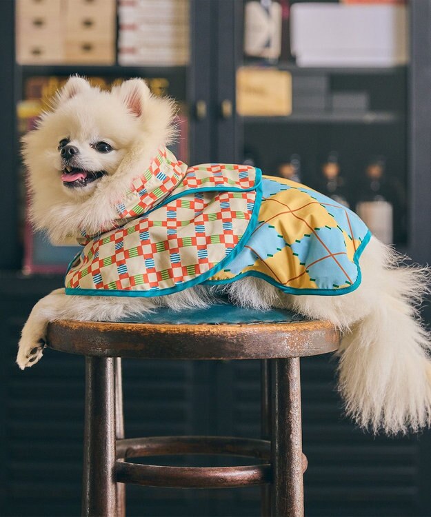 COQ PLAID ARGYLE ドッグポンチョ レインコート ベージュ