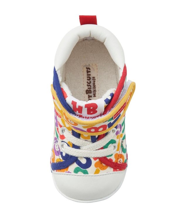 MIKI HOUSE HOT BISCUITS 【11.5-13.5cm】 ロゴ総柄 ファーストベビーシューズ マルチカラー