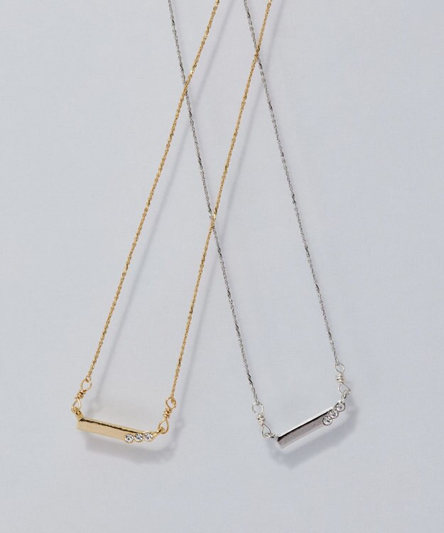 Phoebe 【金属アレルギー対応】ストレートバービジューネックレス　ゴールド ゴールド