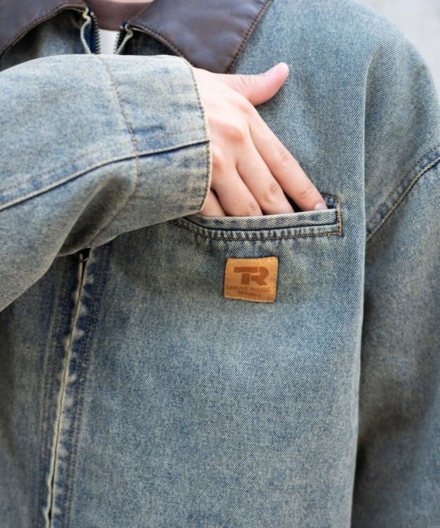 WEGO 【25年秋冬新作/MLサイズ展開】ワーカーズZIPジャケット デニム淡加工色