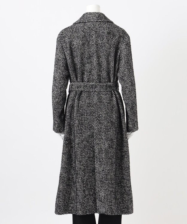 23区 L 【エステータ】ヘリンボーンツイード ガウンコート ブラック系1