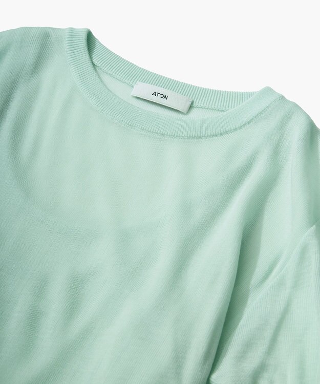 ATON TENCEL SILK CIRCULER RIB | クルー＆タンクレイヤード PINK