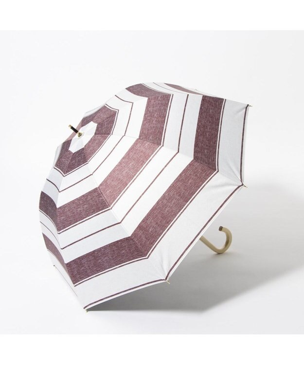 UNBILLION cache nez / 麻調ボーダーバルーンショートパラソル ワイン