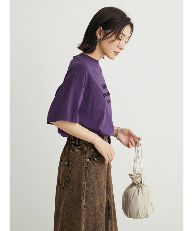 Green Parks ブロックロゴオーバーサイズＴシャツ Purple