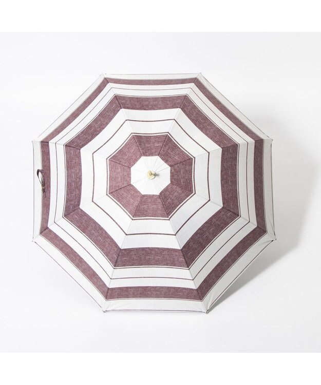 UNBILLION cache nez / 麻調ボーダーバルーンショートパラソル ワイン