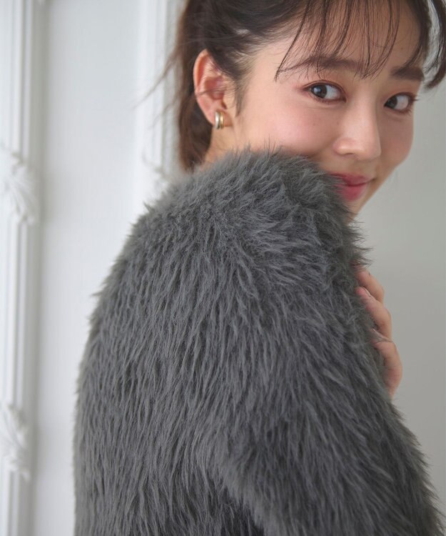 Feroux 【選べる4カラー】ゆるふわシャギー ニット グレー系