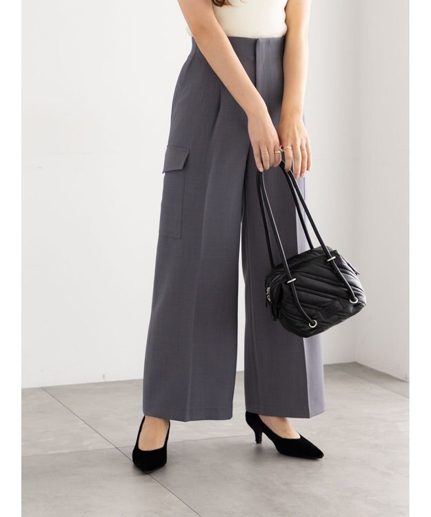 Te chichi カーゴスラックス チャコールグレー