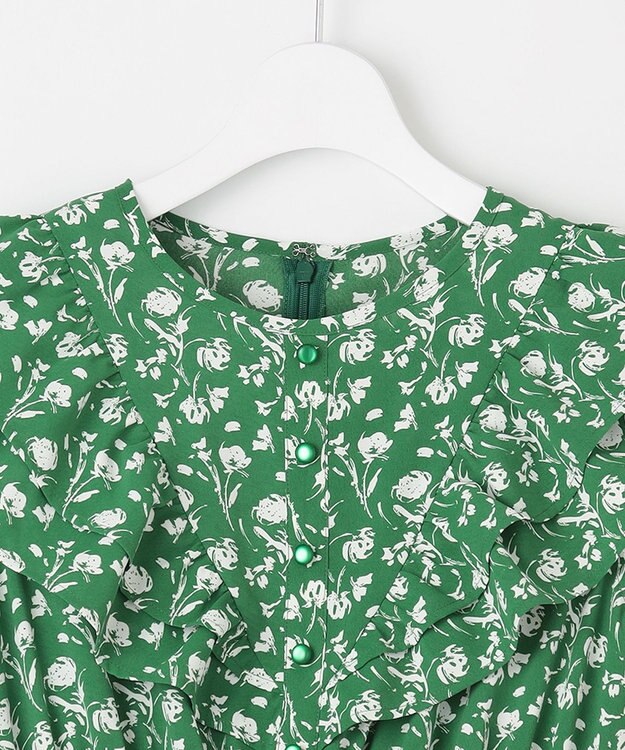 Feroux 【美人百花7月号掲載】フラワープリント ワンピース グリーン系9