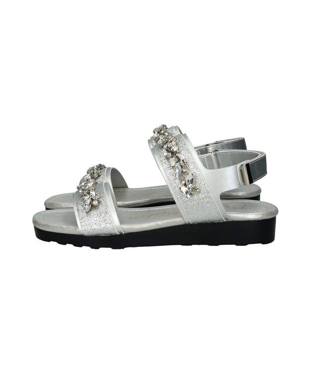 Bridget Birkin 【Bridget Birkin】ダブルベルトビジューサンダル シルバー