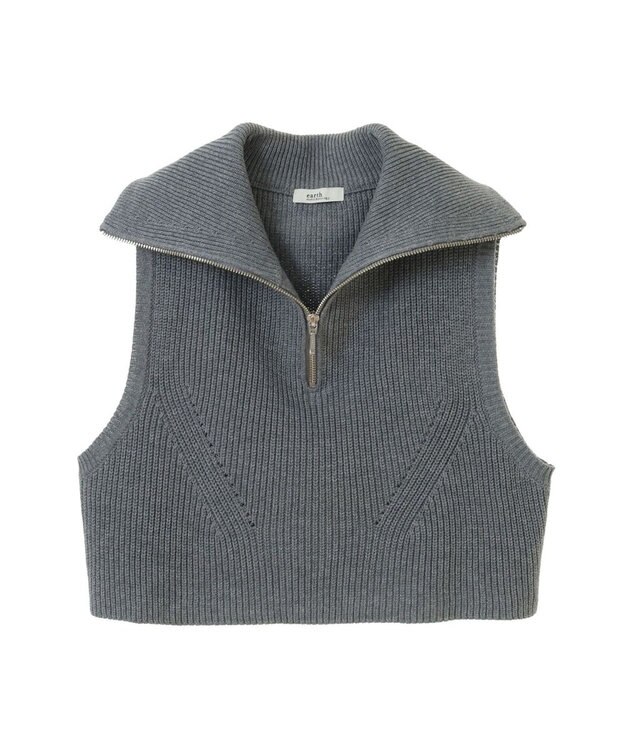 earth music&ecology ＳＥＴ　Ｚｉｐニットベスト＋ブラウス Gray