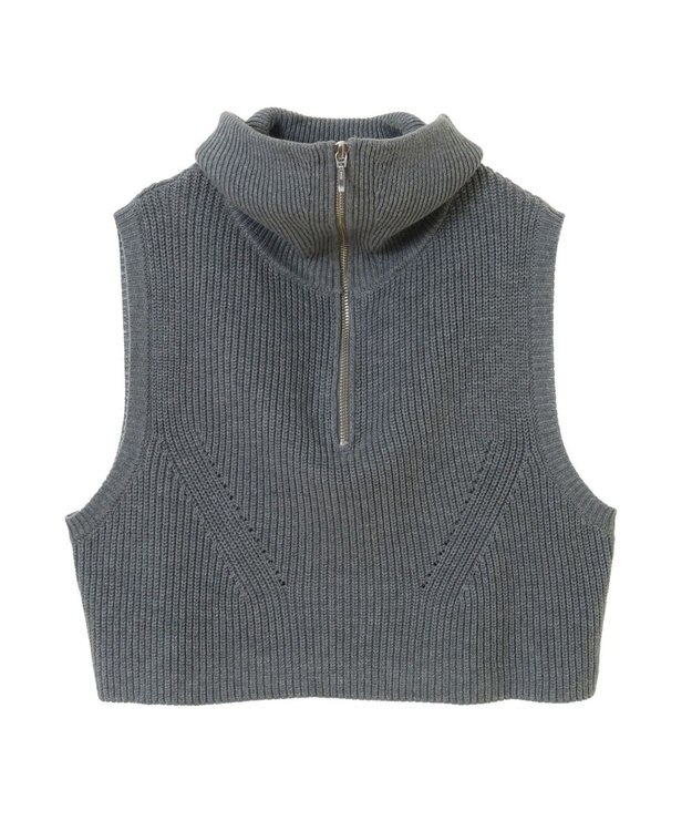 earth music&ecology ＳＥＴ　Ｚｉｐニットベスト＋ブラウス Gray