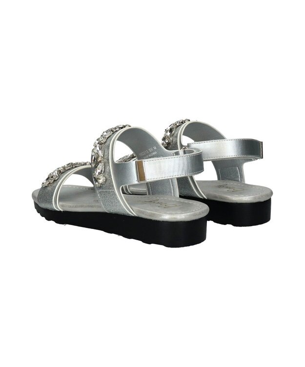 Bridget Birkin 【Bridget Birkin】ダブルベルトビジューサンダル シルバー