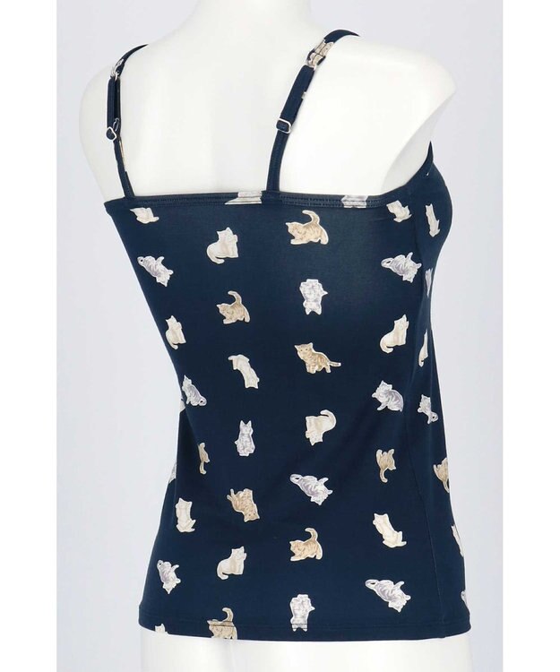 une nana cool 猫プリント カップ付きキャミソール KO