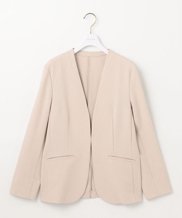 ANY SIS 【UVカット / 接触冷感 / 吸水速乾】スマートビューティストレッチ ノーカラージャケット ライトベージュ