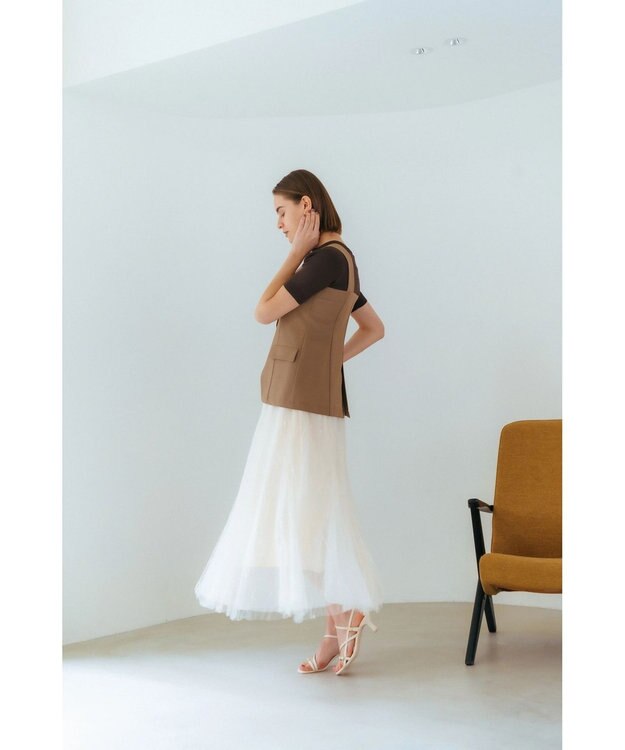 YECCA VECCA リネンライクビスチェベスト Dark Beige