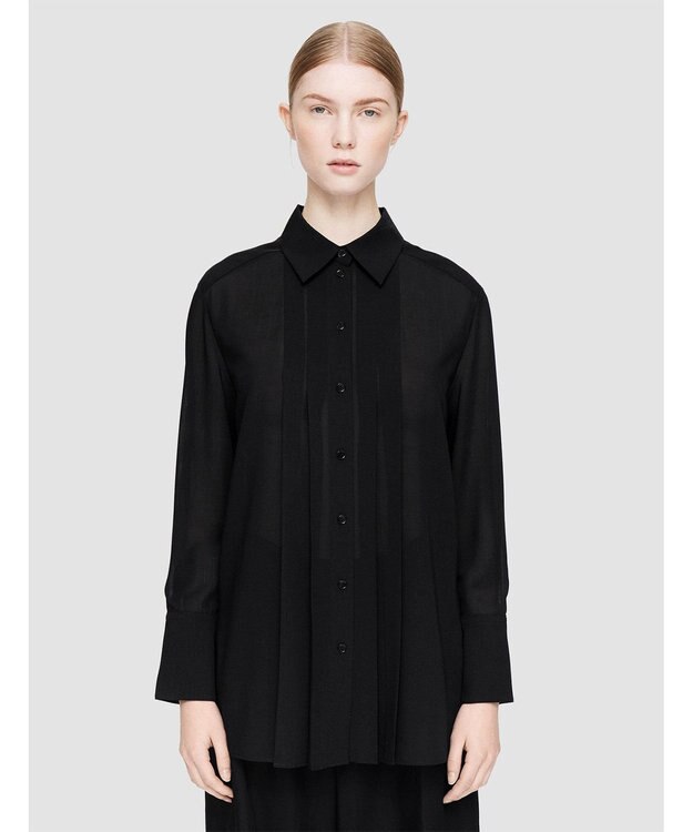 JOSEPH ウィンターボイル　プリーツシャツ Black