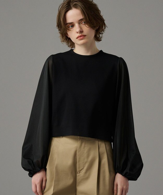 uncrave シアースリーブカットソー（uncrave STANDARD） ブラック