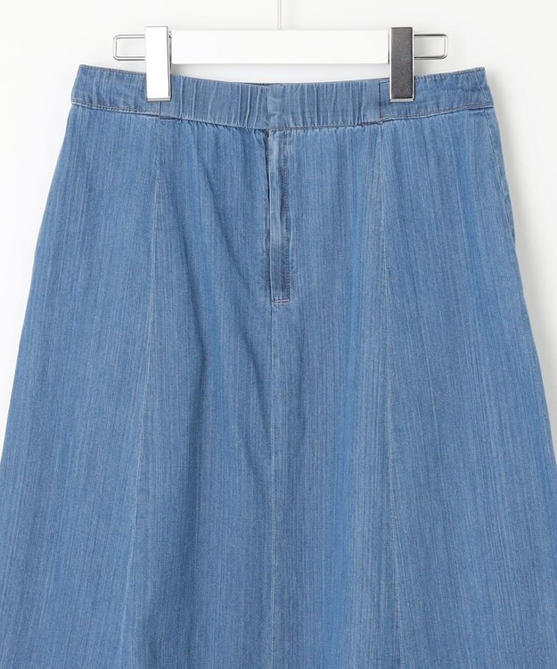 J.PRESS LADIES 【洗える】5ozバージラコンパクト スカート ダルブルー系