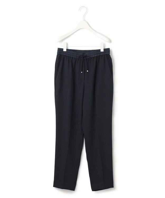 ICB 【接触冷感・UVケア・速乾・洗える】FluidBackSatin ドロストパンツ ネイビー系