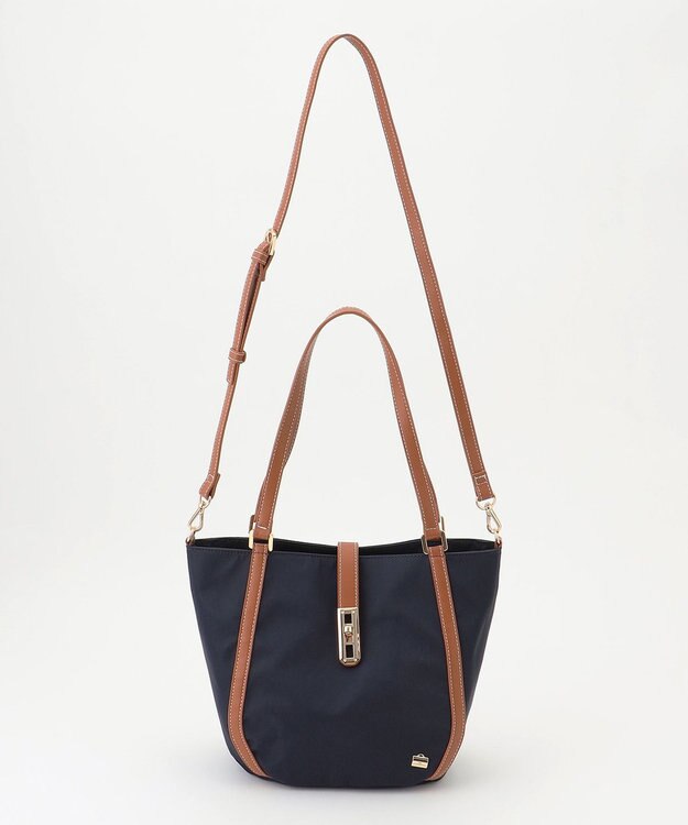 LA BAGAGERIE ひねり金具付きエレガンストート　Sサイズ ネイビー