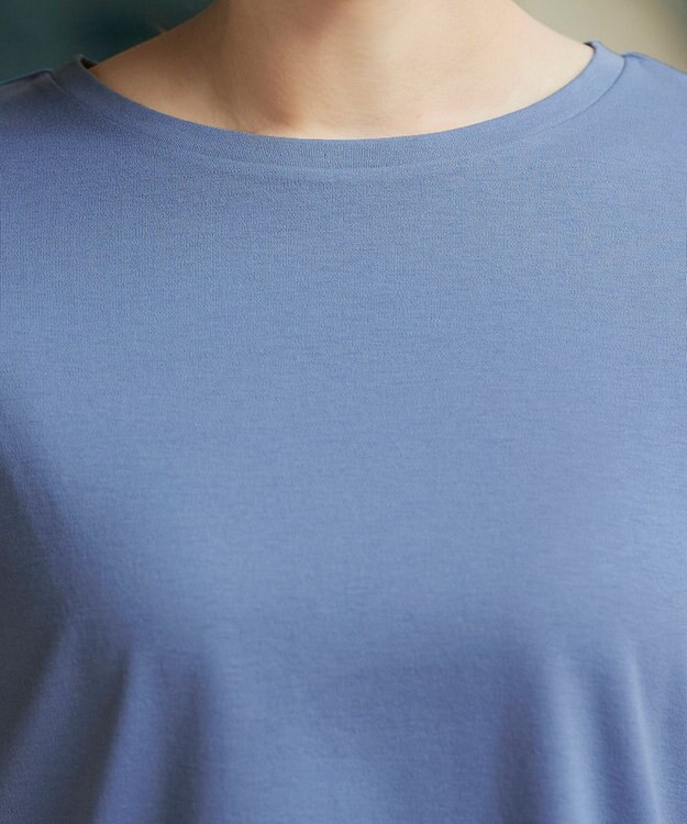 Tiaclasse 【UVケア・接触冷感】“あまラク” ボリュームパフスリーブカットソーチュニック ブルー