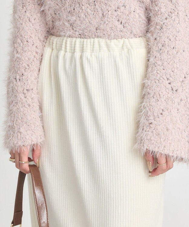 earth music&ecology コーデュロイナロースカート Ivory