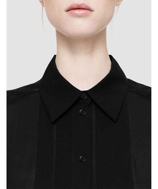 JOSEPH ウィンターボイル　プリーツシャツ Black