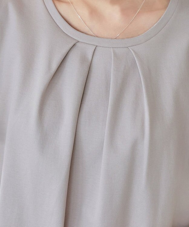 Tiaclasse 【UVケア・接触冷感】“あまラク” シフォンフレアスリーブカットソーチュニック グレージュ