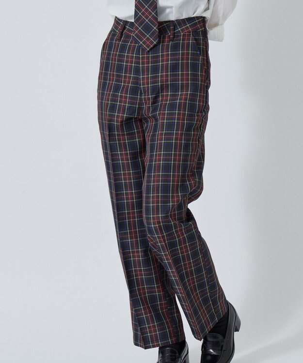 WEGO 【SCHOOL ITEM】スクールチェックスリムスラックス