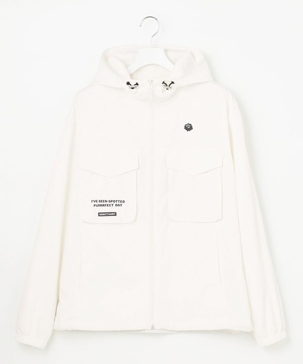 PW CIRCULUS 【MEN】【洗える/ストレッチ】ジップアップ フーデッド ブルゾン ホワイト系