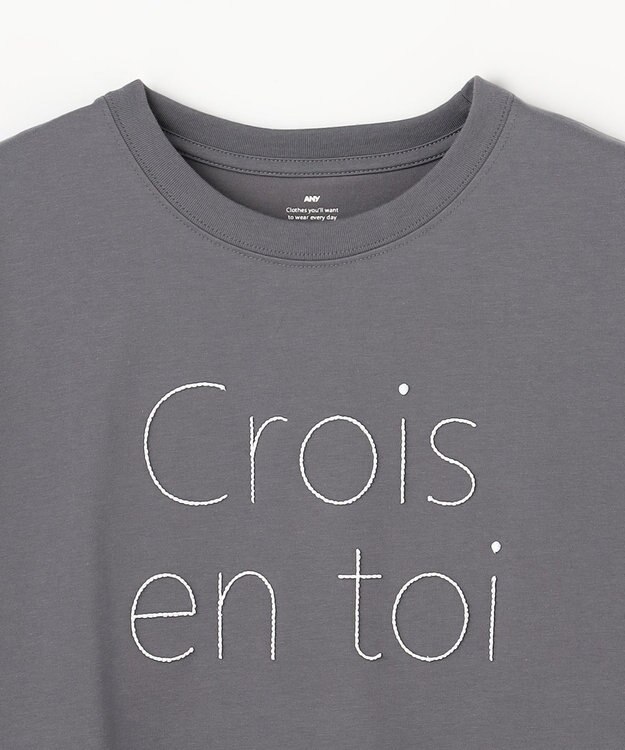 ANY アソートロゴラウンドヘムTシャツ ステッチロゴ