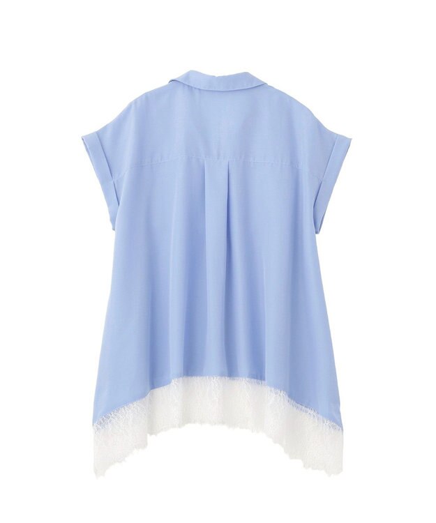 YECCA VECCA 裾レーススキッパーシャツ Blue