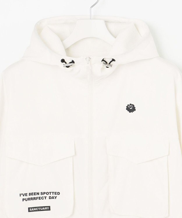 PW CIRCULUS 【MEN】【洗える/ストレッチ】ジップアップ フーデッド ブルゾン ホワイト系