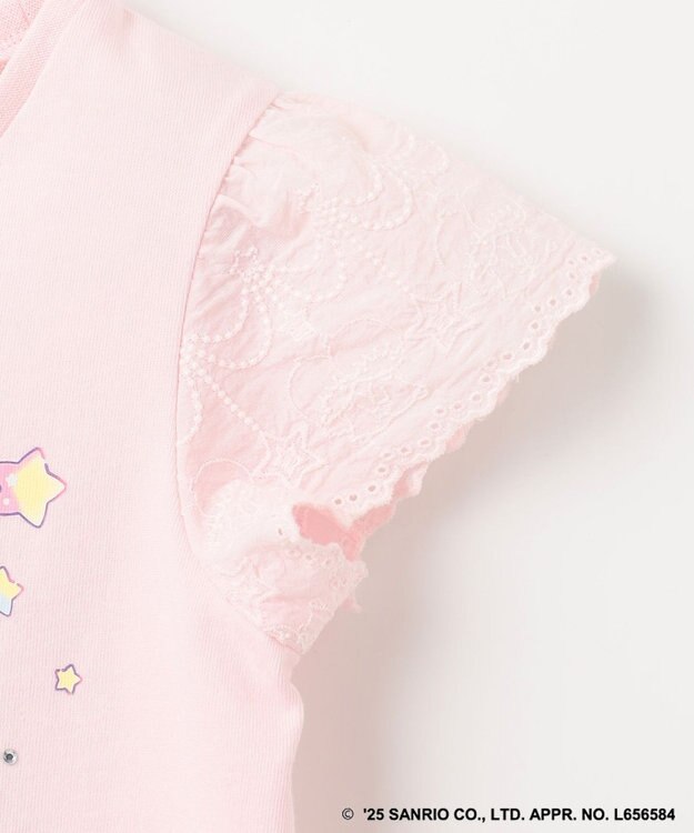 ANY KIDS 【any FAM× リトルツインスターズ 】キキ＆ララ 袖レースTシャツ ピンク