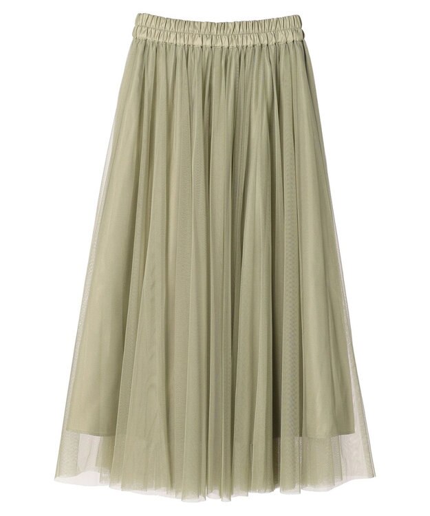 earth music&ecology チュールフレアスカート Khaki