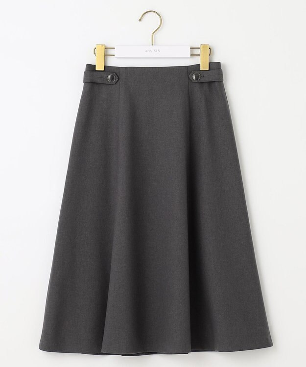 ANY SIS 【AIコラボ】サイドボタンフレア スカート チャコール