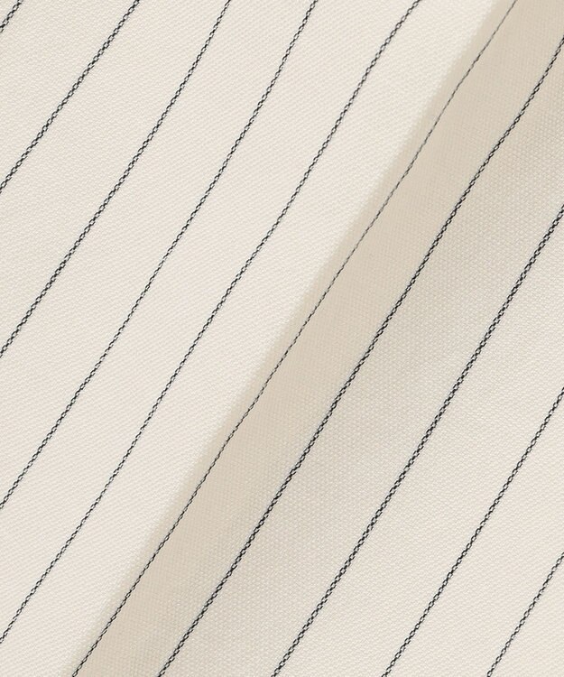 ICB L 【洗える・セットアップ対応】 LooseWeave ストライプ柄テーパードパンツ オフホワイト×ブラック系