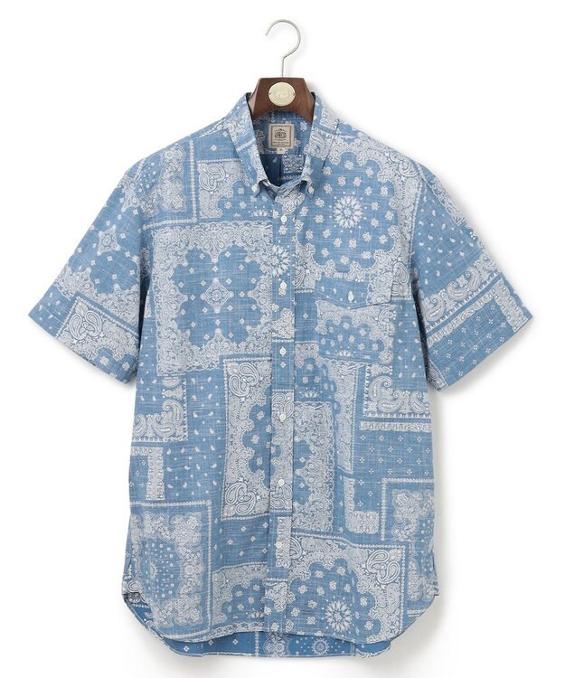 J.PRESS MEN 【KING SIZE】ペイズリーバンダナプリント シャツ ダルブルー系5