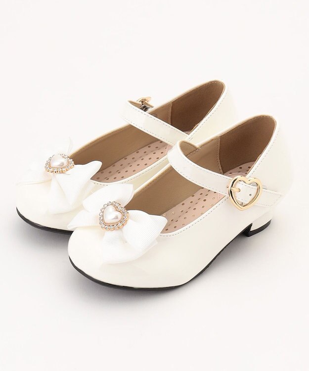 ANY KIDS エナメルヒールパンプス オフホワイト