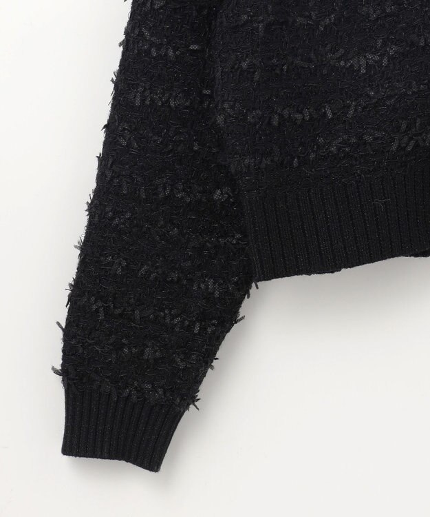 GRACE CONTINENTAL ラメツイードニットカーディガン ブラック