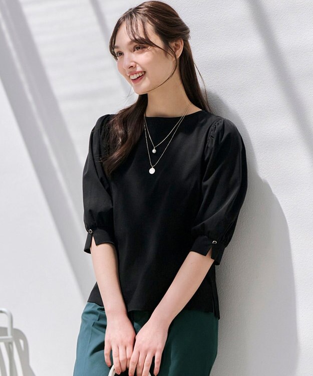 ANY SIS 【接触冷感】美人 ボリュームスリーブ カットソー ブラック