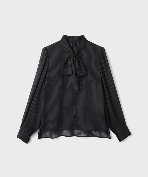 GRACE CONTINENTAL ストライプボウブラウス ブラック