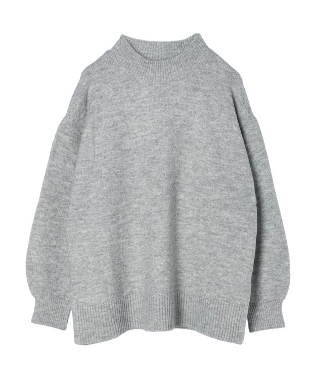 earth music&ecology ＦＬＵＦＦＹハイネックチュニック Light Gray Mixture