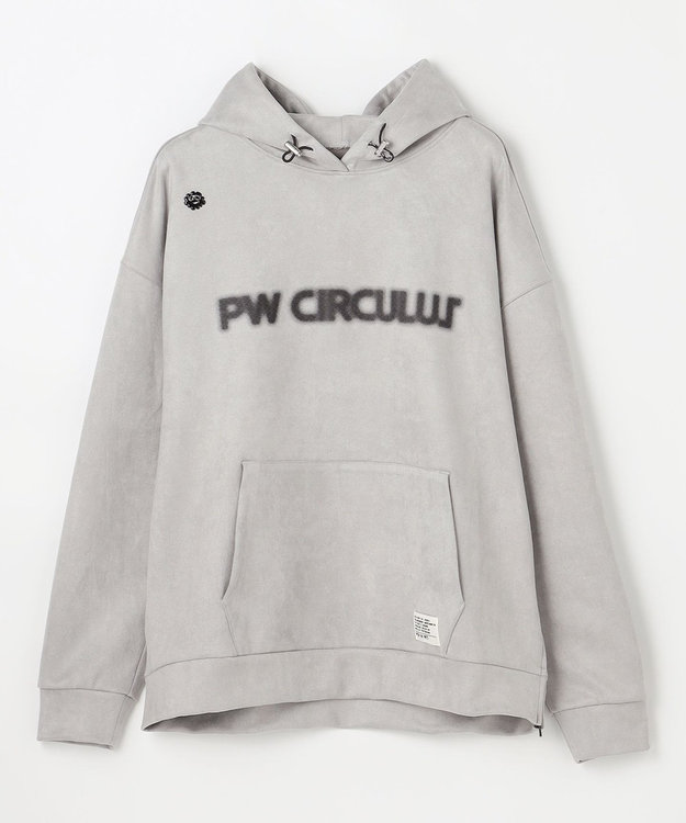 PW CIRCULUS 2025 NEW！【手洗い洗濯可】【MEN】キャットグラフィック スエードライク デタッチャブルフーディ ゴルフ グレー系