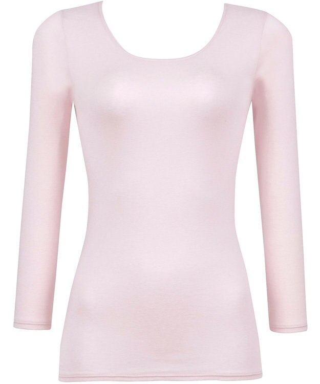 WACOAL 【スゴ衣】 あったかインナー 8分袖 ふんわりあったか 「天綿」使用 吸湿発熱性 長袖 綿混(身生地) 肌着 CLD325 /ワコール シェルピンク